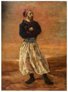 19th century Zouave portrait oil on canvas